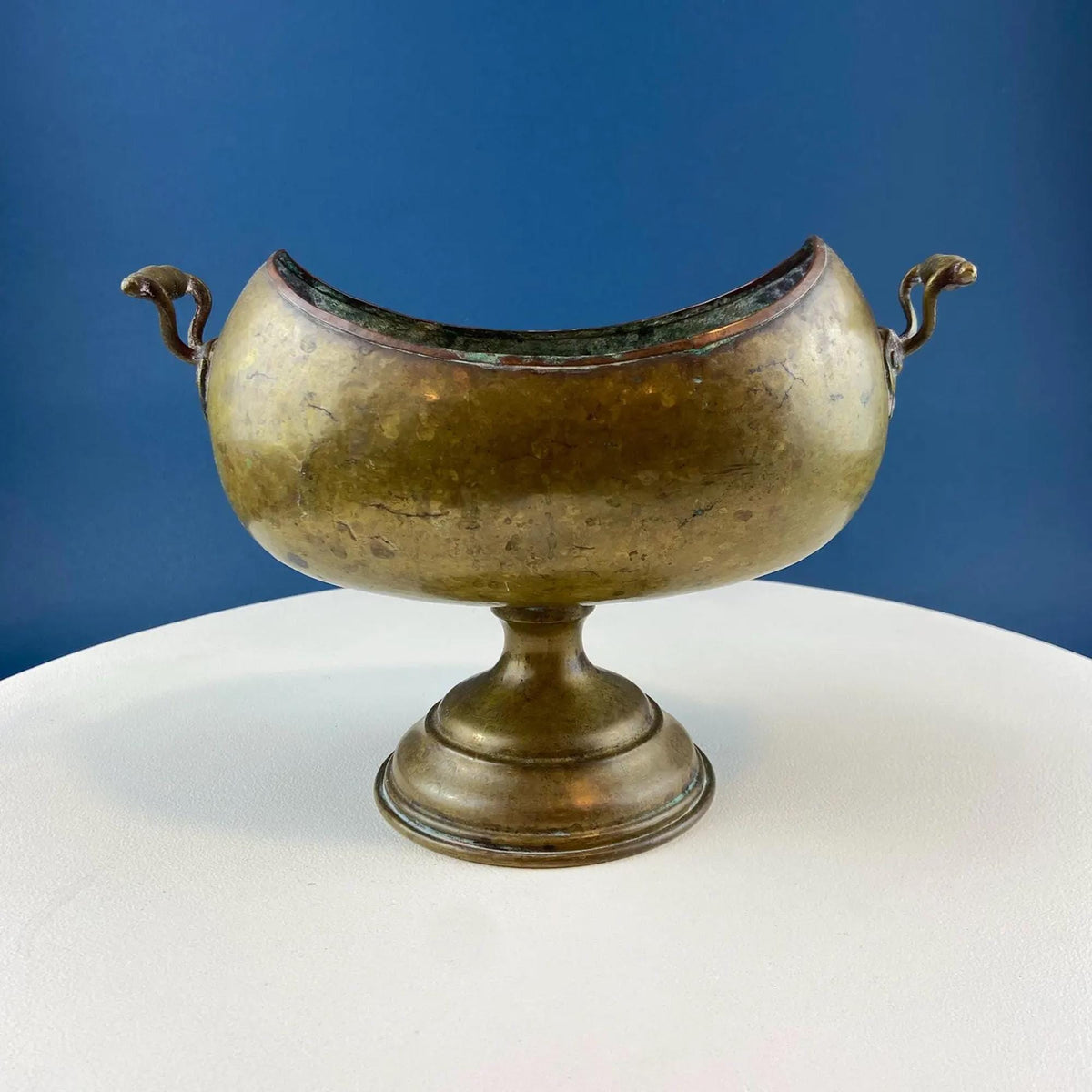 Rustic Metal Urns with Patina, Set of 4