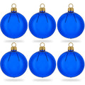Frosted Blue Tree Starter bundle: Translucent glossy blue glass balls, set of 6