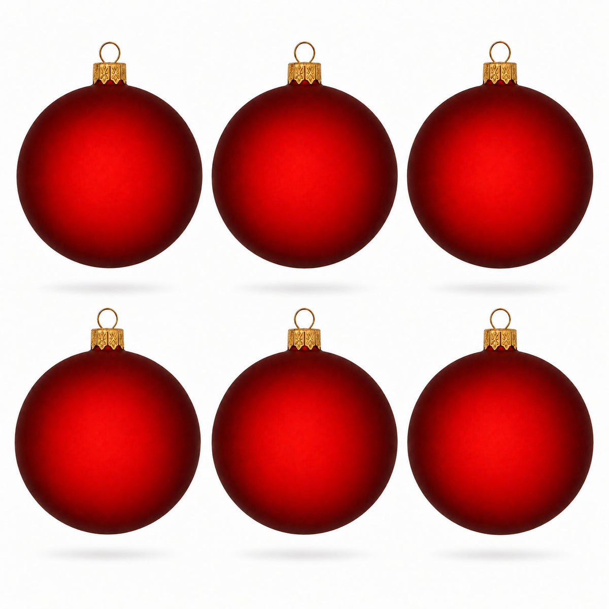 Red and Gold Classic Tree Starter bundle: Translucent red glass balls, set of 6