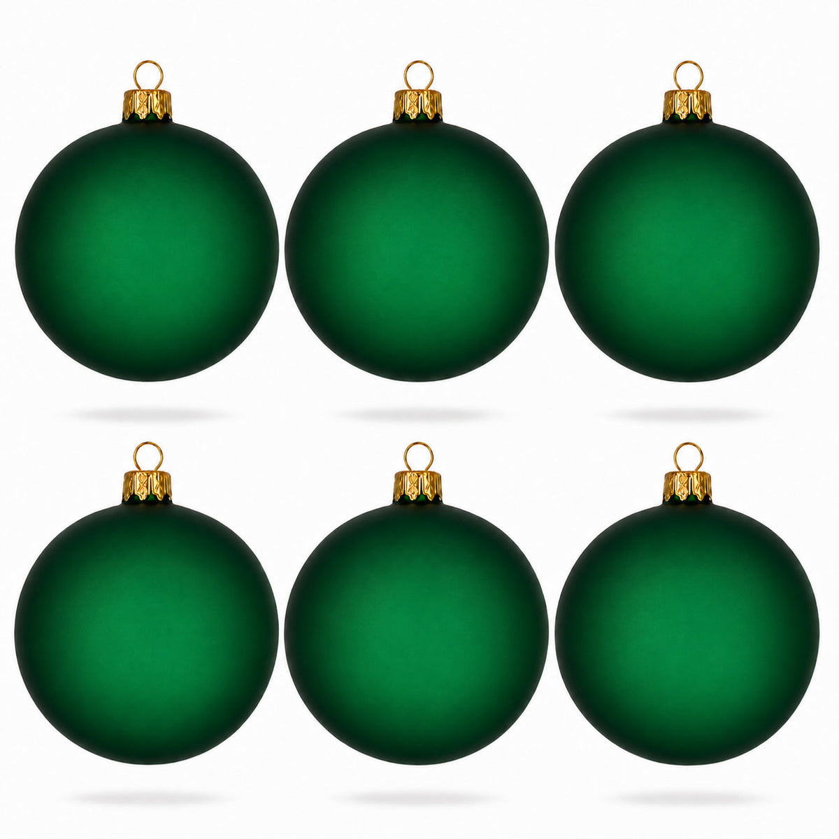 Red and Gold Classic Tree Starter bundle: Translucent green glass balls, set of 6