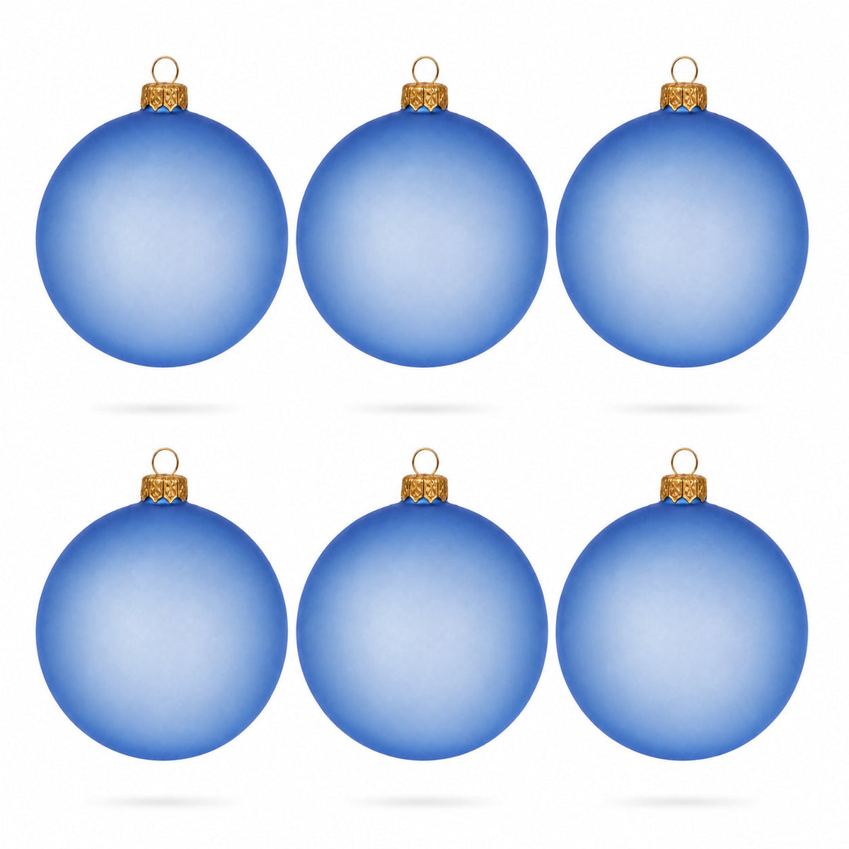 Frosted Blue Tree Starter bundle: Translucent light blue glass balls, set of 6