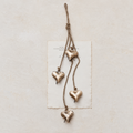 25.75" Metal Hearts on Jute Rope – Antique Brass Finish
