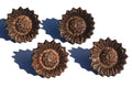 Vibhsa Antique Sunflower Napkin Rings | Set of 4, Handcrafted Aluminum