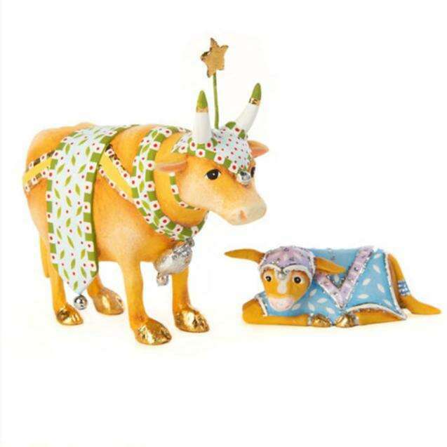 Nativity Cow & Calf Mini Figures by Patience Brewster RETIRED