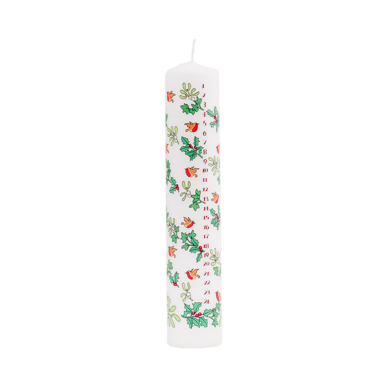 Advent Candlelight Mantel bundle: Holly and the Ivy advent pillar candle