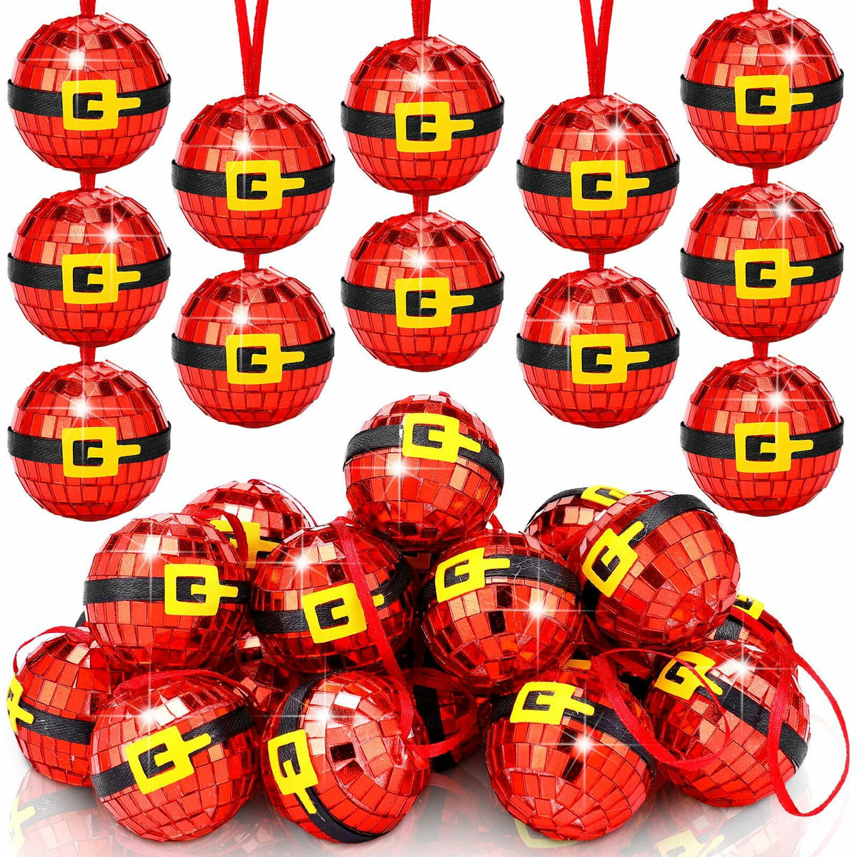 Jenaai 24 Pcs New Years Eve Disco Ball Ornaments Christmas Decorations