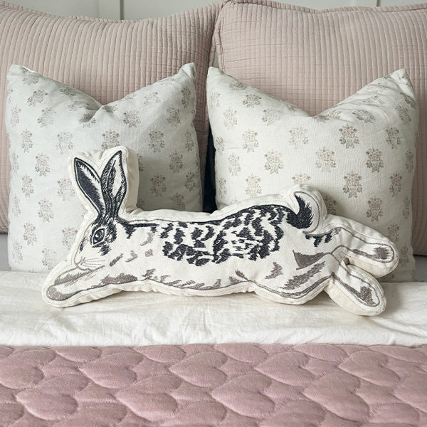 Leaping Easter Bunny Pillow