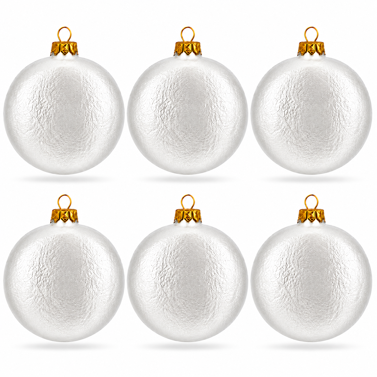 Frosted Blue Tree Starter bundle: Silver flat disc glass ornaments, 3", set of 6