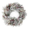 30 Inch Snowy Pine Wreath with Pinecones & Red Berries – Christmas Wreath
