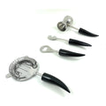 Vibhsa 4-Piece Bar Tools Kit | Black Horn Resin Handle, Stainless Steel, Gift Box