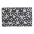 Vibhsa Bath Rug Geometric Pattern in Grey & Ivory