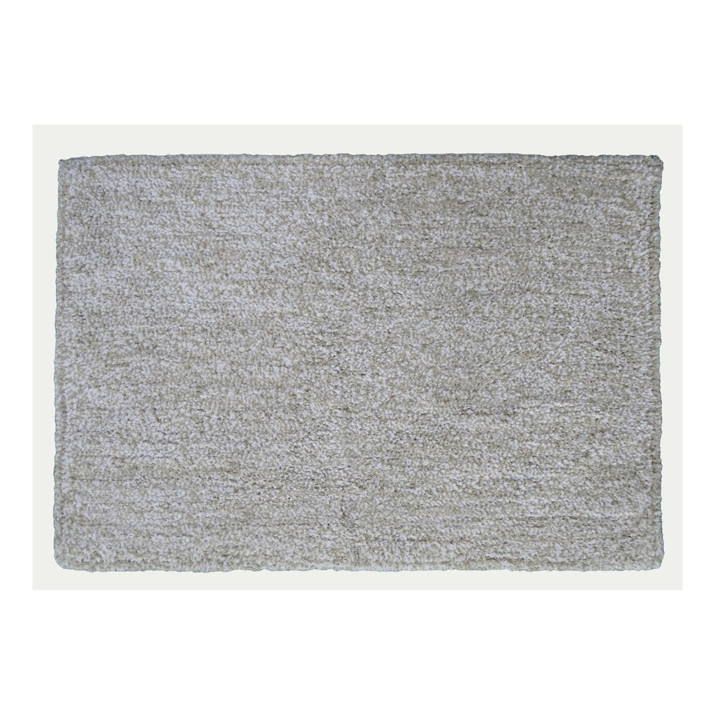 Vibhsa Ivory & White Color Plain Bath Rug 20" x 32"