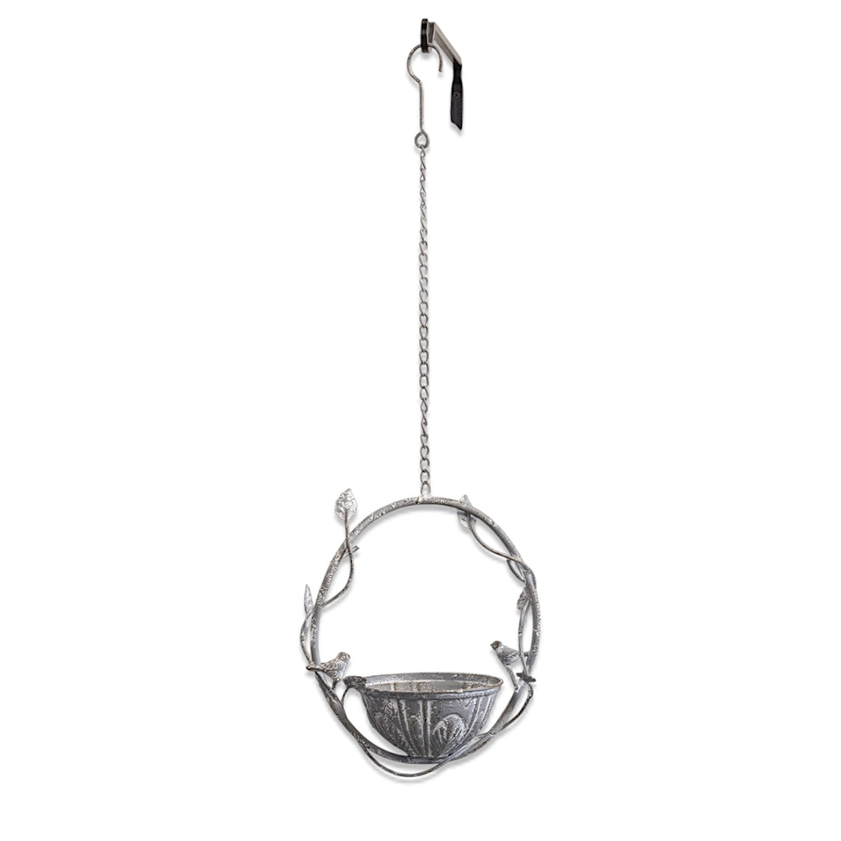 Vine Hanging Metal Bird Feeder with Bowl