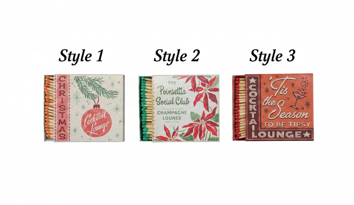 Embossed Safety Holiday Bar Matchbox , 3 Style Options